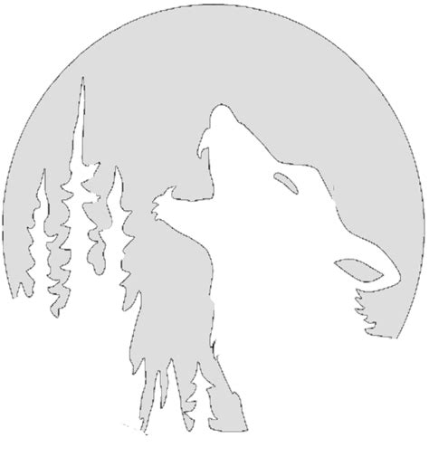 Easy Printable Wolf Pumpkin Stencil