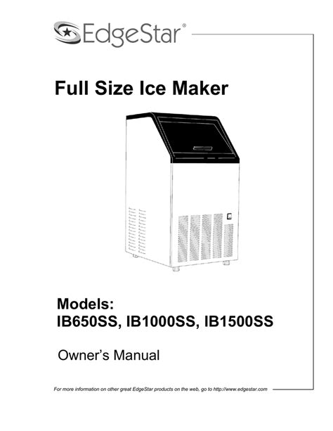 Edgestar Ice Maker Manual: An In-Depth Guide