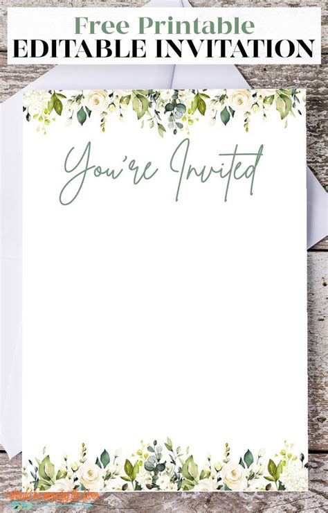 Editable Invitation Templates