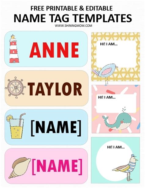 Editable Name Tag Template
