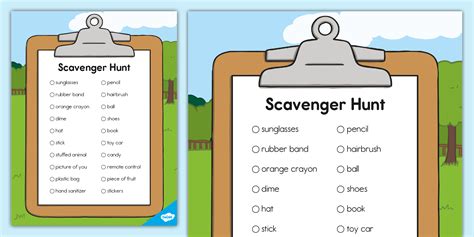 Editable Scavenger Hunt Template