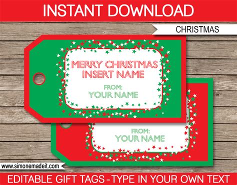 Editable Tag Template Free Christmas Gift Tags