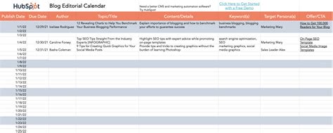 Editorial Calendar Template Google Sheets
