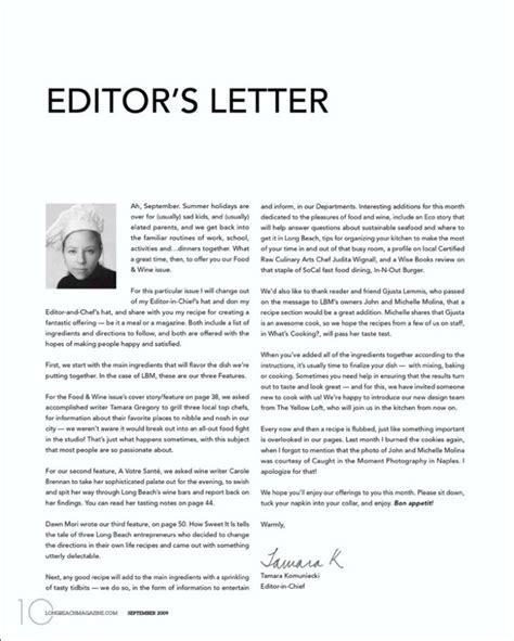 Editors Letter Template