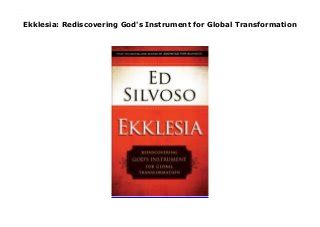Ekklesia Rediscovering Gods Instrument For Global - 