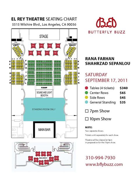 El Rey Seating Chart