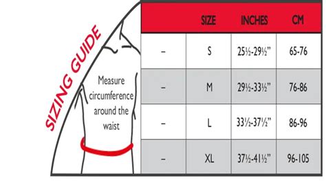 Elastic Waistband Size Chart