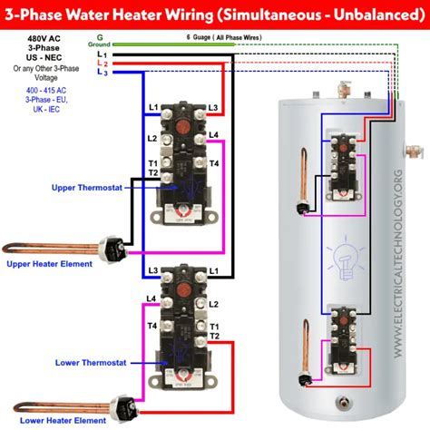 Electric Water Heater 3 Phase Schematic Wiring Diagram