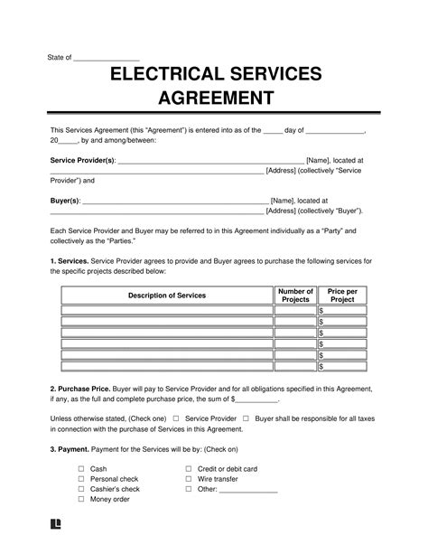 Electrical Contractor Agreement Template