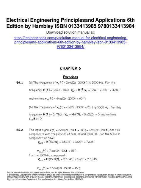 Electrical Engineering Hambley Solution Manual