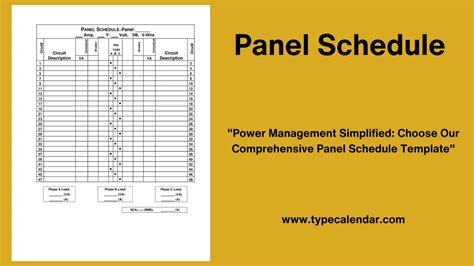 Electrical Panel Schedule Template Excel