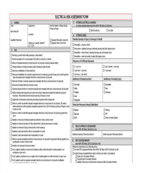 Electrical Risk Assessment Template