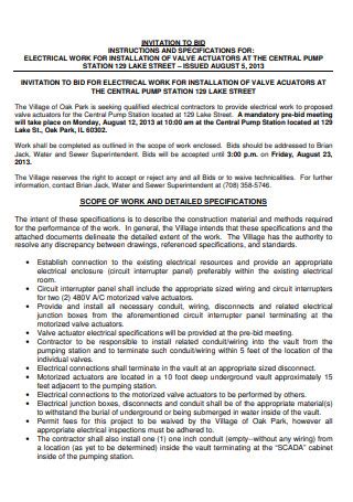 Electrical Scope Of Work Template
