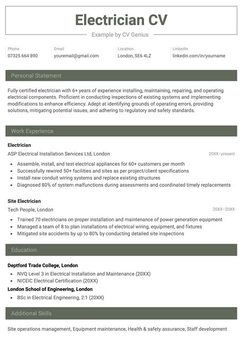 Electrician Cv Template