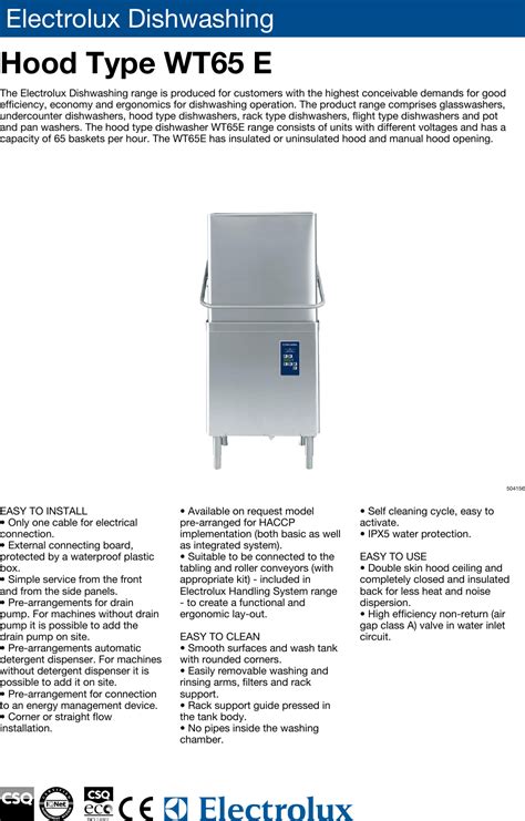 Electrolux Commercial Dishwasher Manual