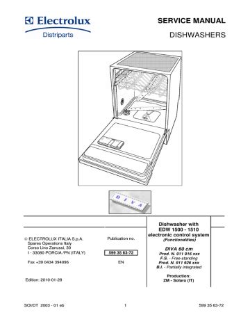 Electrolux Esl4115 Dishwasher Manual