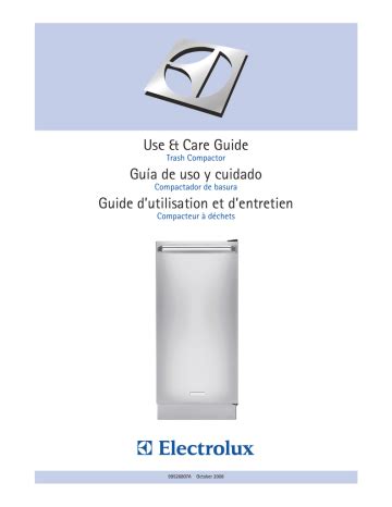 Electrolux Trash Compactor User Manual