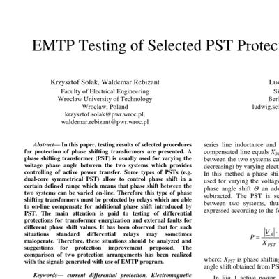 Electromagnetic Transients Program Reference Manual