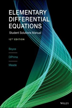Elementary Differential Equations Student Solutions Manual