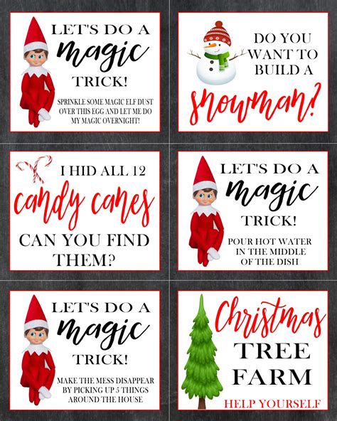 Elf On Shelf Ideas Printable