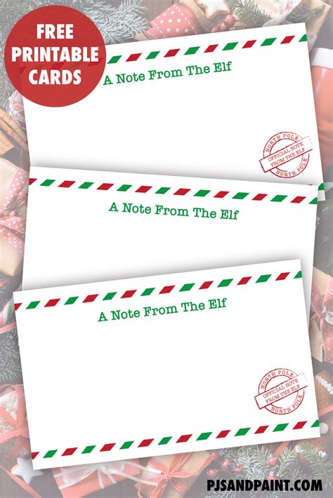 Elf On The Shelf Printable Note