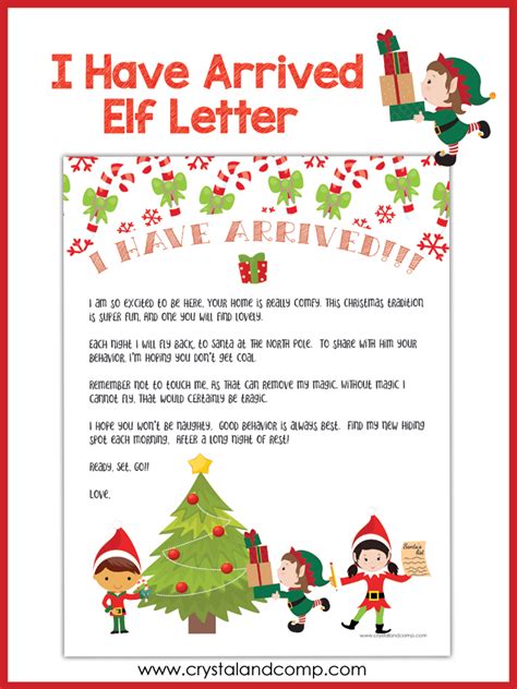 Elf Printable Arrival Letter