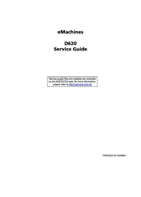 Emachines D620 Service Manual Pdf Download