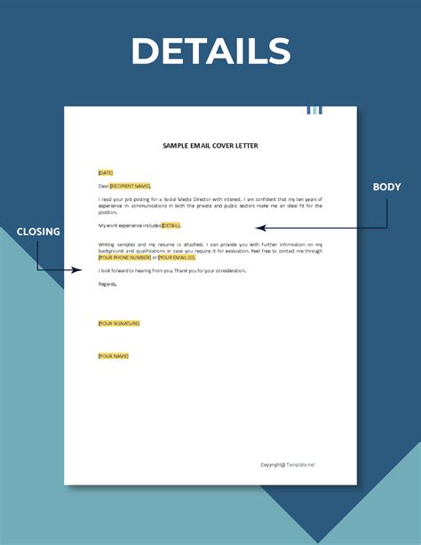 Email Cover Letter Template