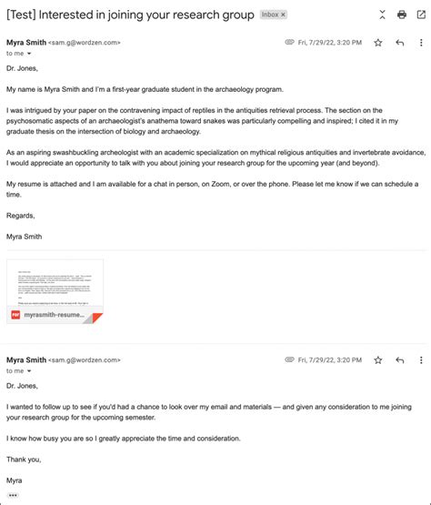 Email Professor Template