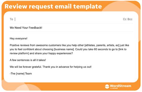 Email Template Asking For Reviews