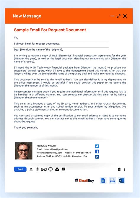 Email Template For Requesting Documents