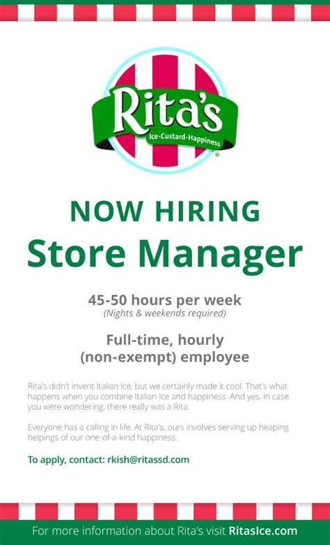 Embark on a Refreshing Journey at Ritas: A Job Application to Melt Away Your Worries
