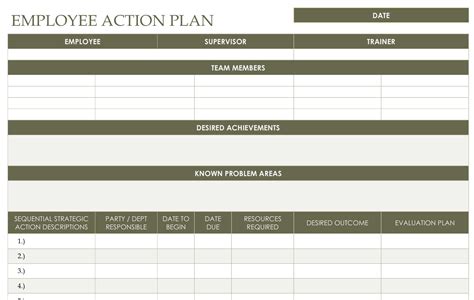Employee Action Plan Template