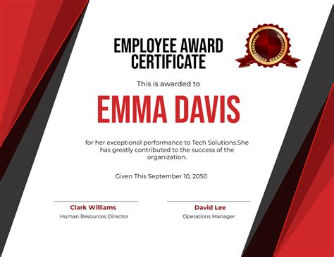 Employee Certificate Template