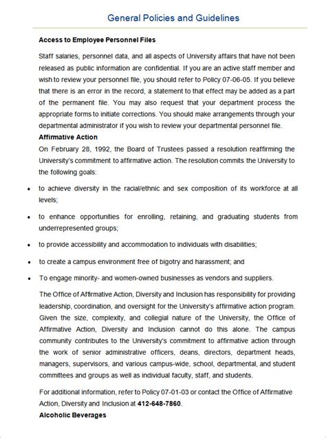 Employee Guidelines Template