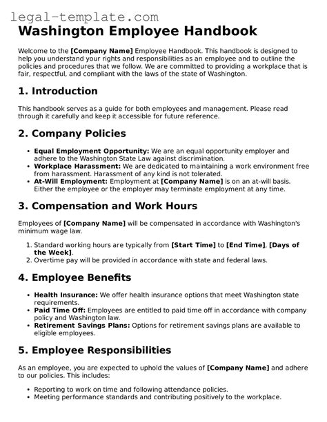 Employee Handbook Template Washington State