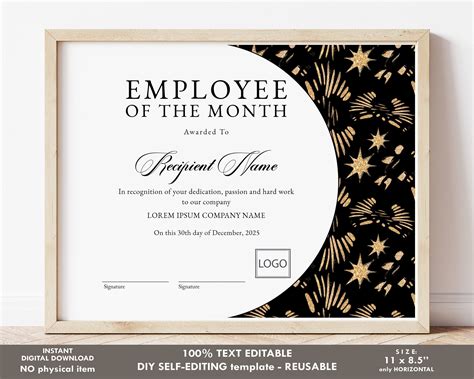 Employee Of The Month Frame Template