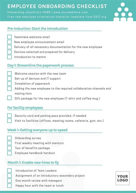 Employee Onboarding Checklist Template