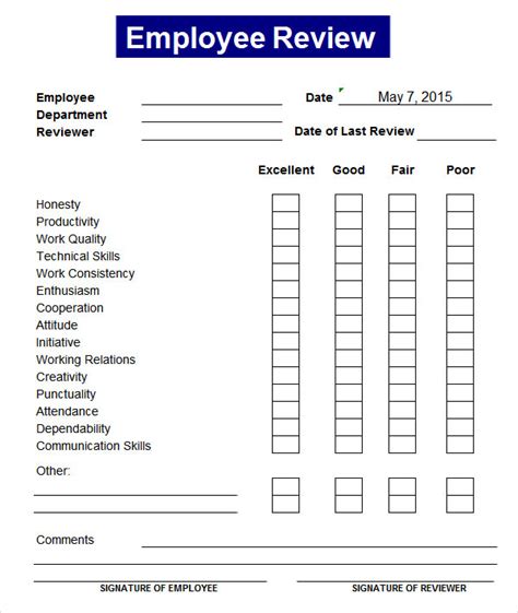 Employee Reviews Template