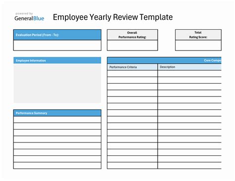 Employee Yearly Review Template
