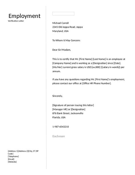 Employement Letter Template