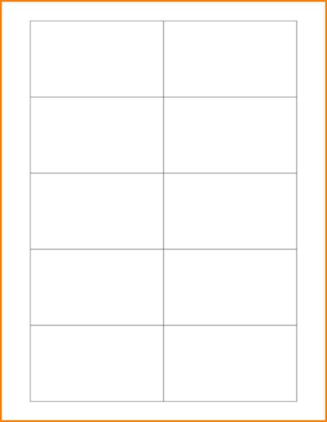 Empty Business Card Template Word