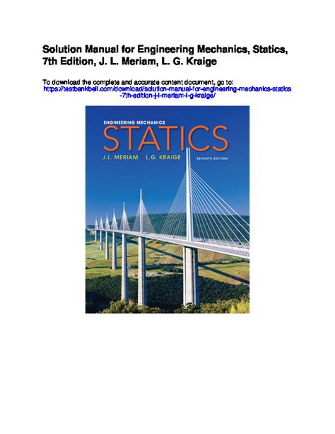 Engineering Mechanics Statics Solution Manual 7th Adtion