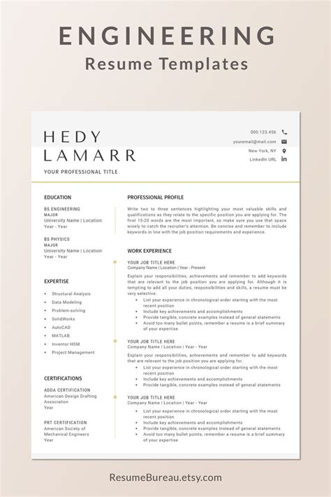 Engineering Resume Templates Word