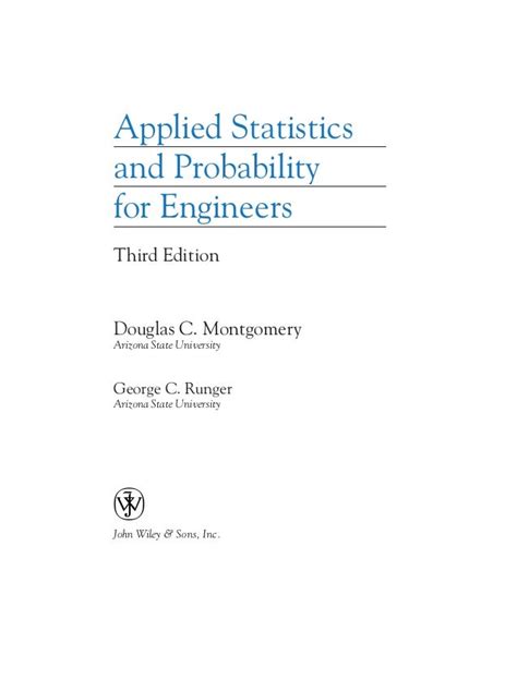 Engineering Statistics Fifth Edition Solution Manual Free