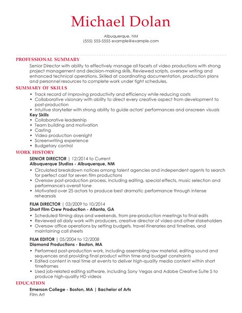 Entertainment Resume Template