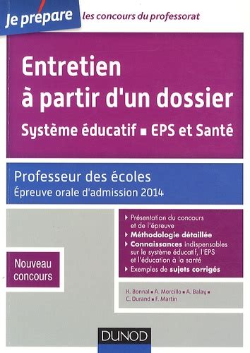 Entretien A Partir Dun Dossier Systeme Educatif Eps Et Sante - 