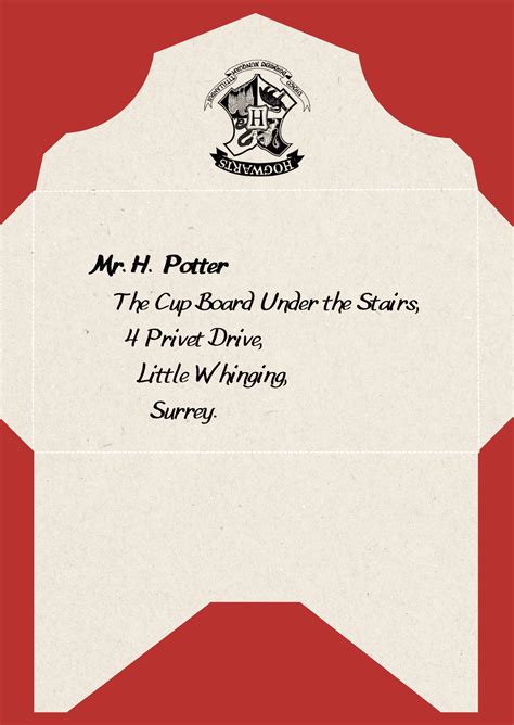 Envelope Template Harry Potter