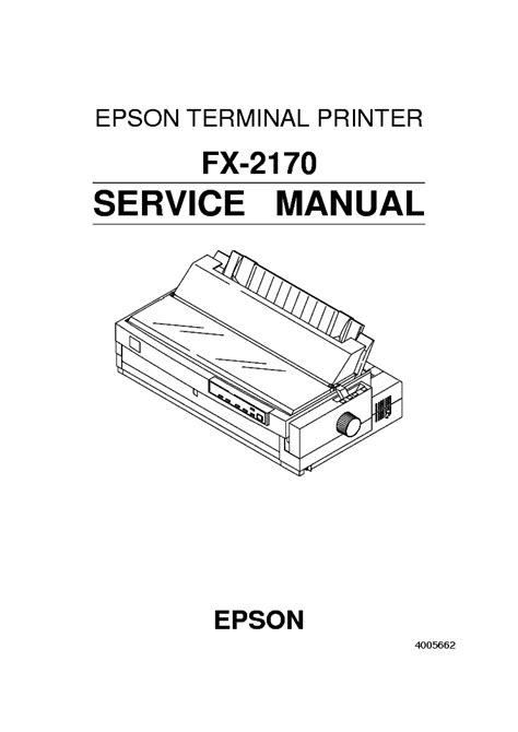 Epson Fx 2170 Terminal Printer Service Repair Manual