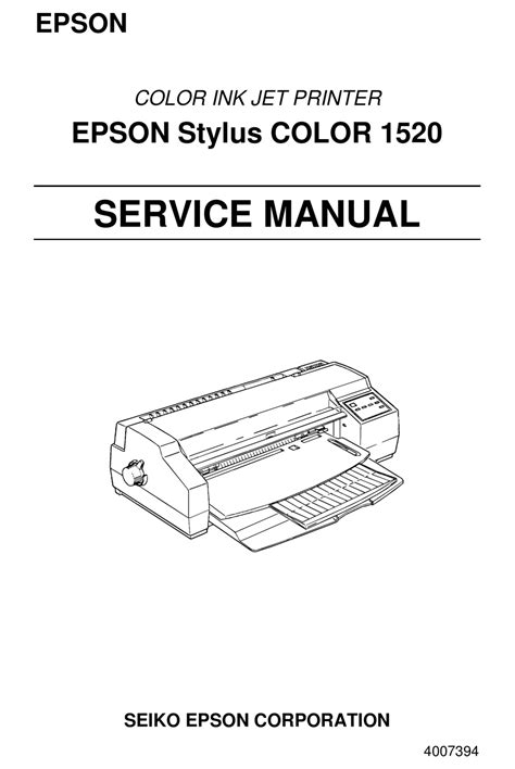 Epson Stylus Color 1520 Service Manual Pdf